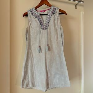 Joules Pink and White Dress